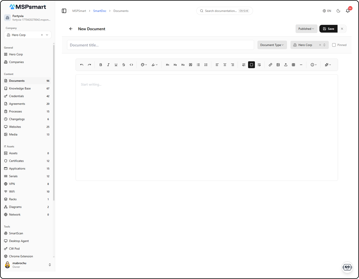 Blank Document Editor
